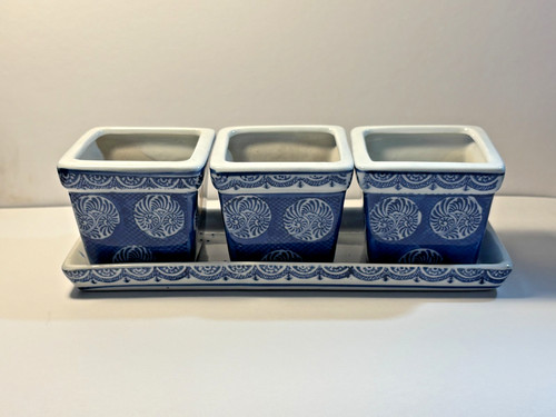 Lot three ceramic planters - three,