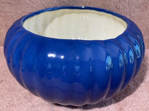 Vtg royal blue ceramic - ceramic, ribbed